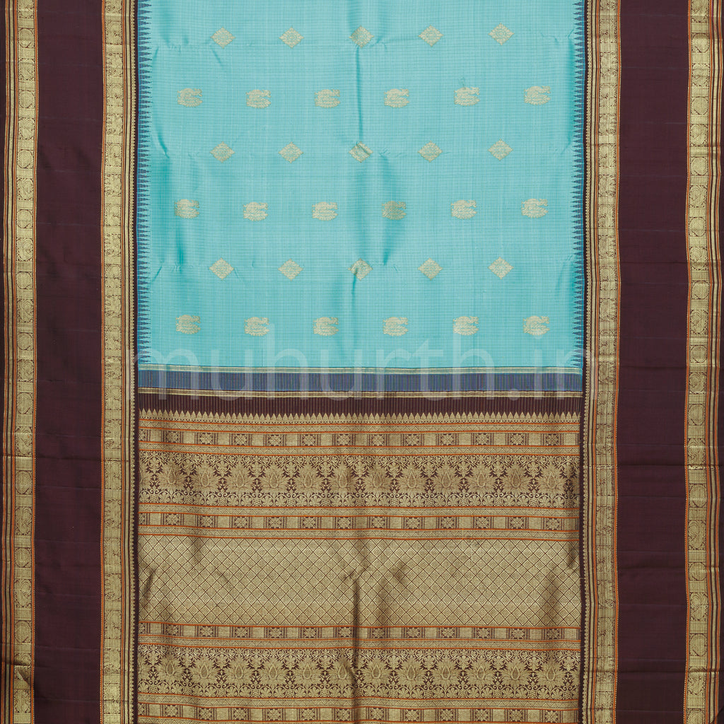 Light Ananda Pure Kanjivaram Silk Saree with Pakku