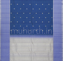 Load image into Gallery viewer, Sapphire Blue Pure Kanjivaram Silk Saree with Mauve