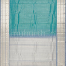 Load image into Gallery viewer, Sapphire Kora Organza Kanjivaram Silk Saree with Silver Grey