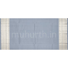 Load image into Gallery viewer, Sapphire Kora Organza Kanjivaram Silk Saree with Silver Grey
