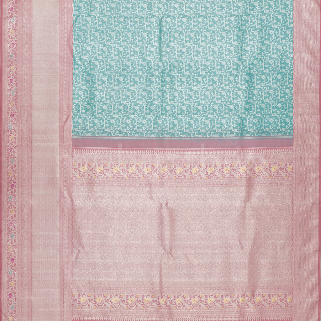 Light Ananda Pure Kanjivaram Silk Saree with Pink