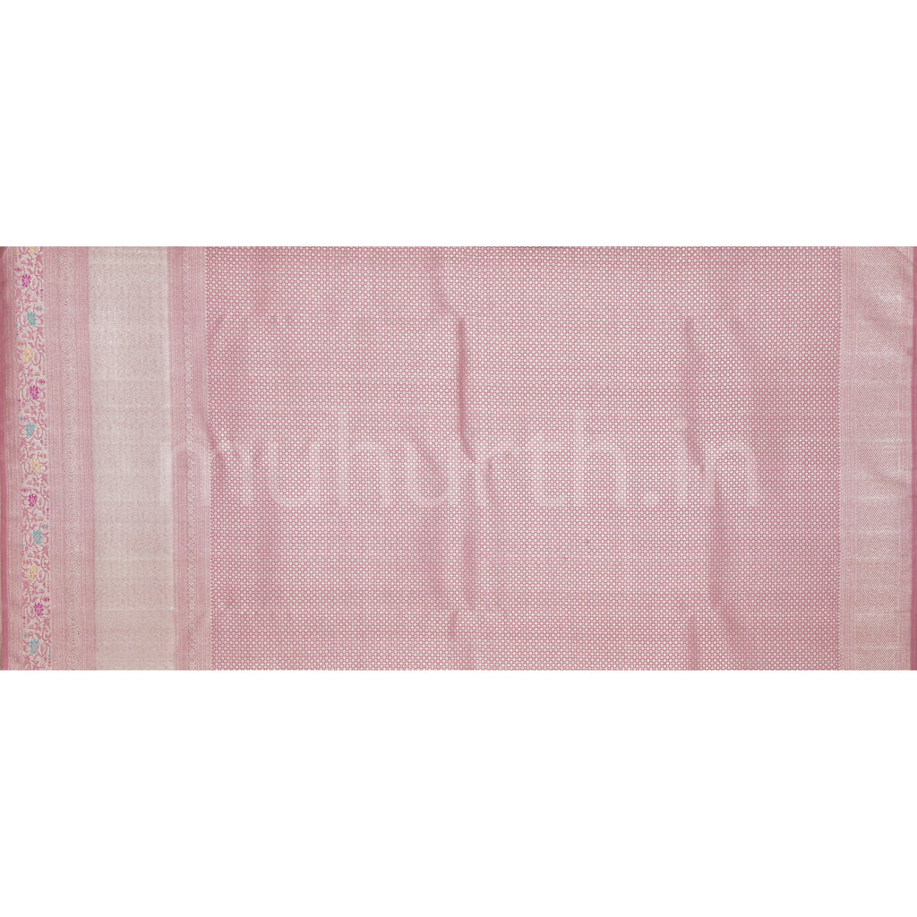 Light Ananda Pure Kanjivaram Silk Saree with Pink