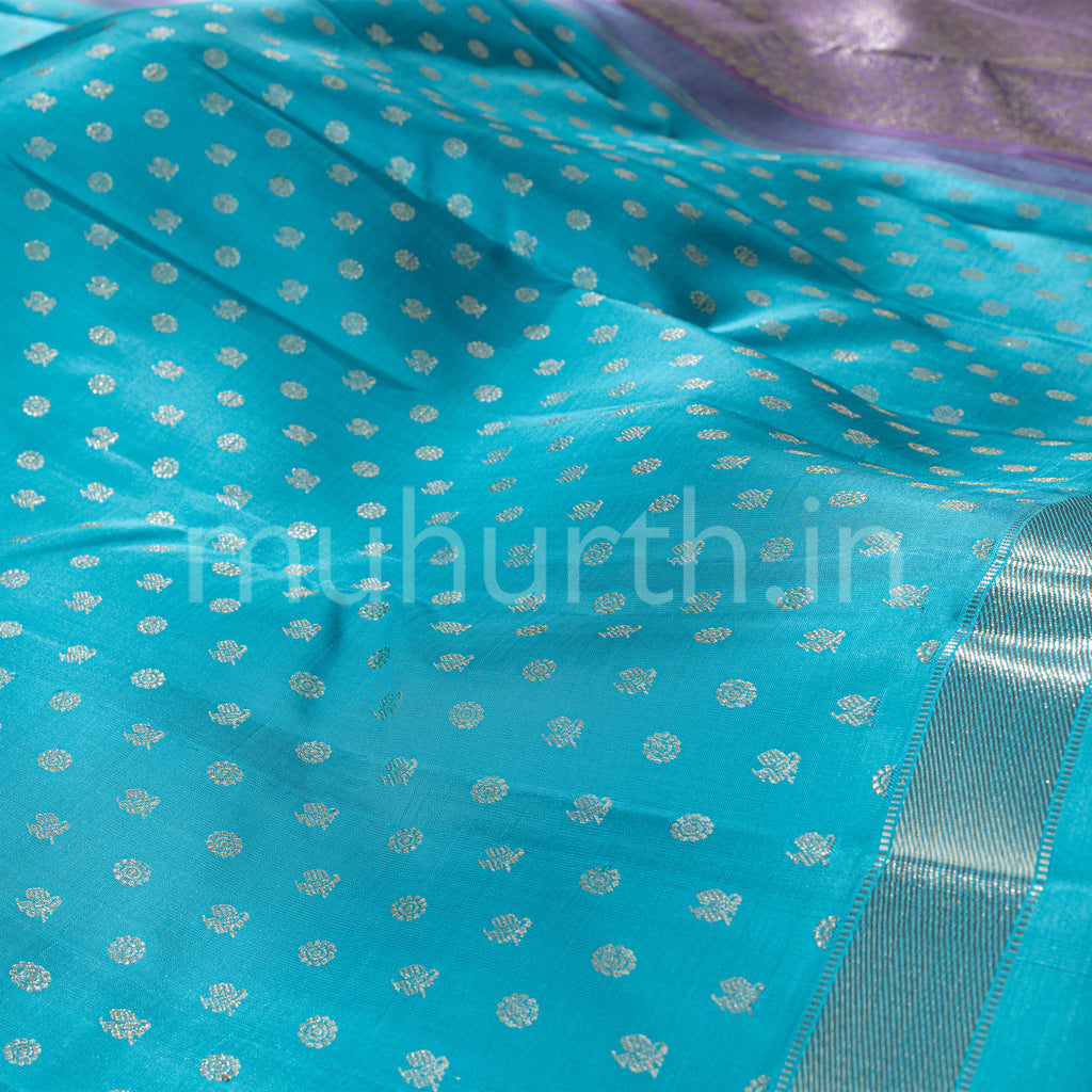 Ananda Blue 1000  Butta Kanjivaram Silk Saree