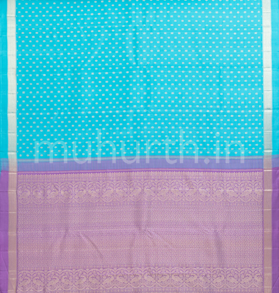 Ananda Blue 1000  Butta Kanjivaram Silk Saree