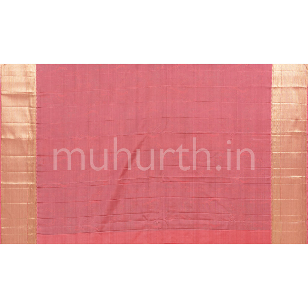 Mustard Kanjivaram Silk Saree with Peach