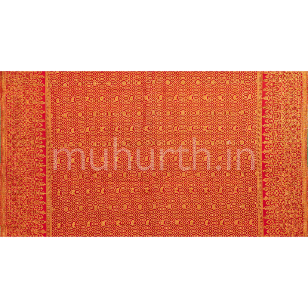 Light Pink Kanjivaram Silk Saree with Red