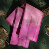 Light Pink Oosi-Tissue Pure Kanjivaram Silk Saree