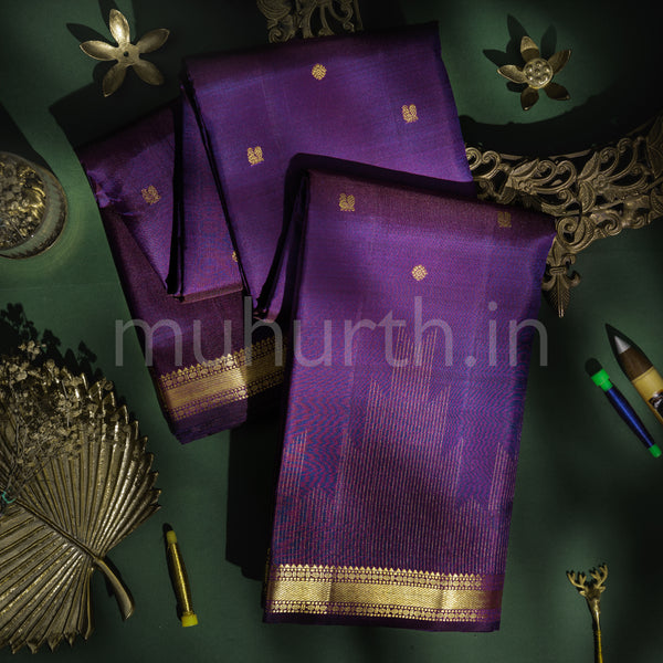 Dark Magenta Pure Zari Kanjivaram Silk Saree