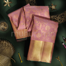 Load image into Gallery viewer, Baby Peach Pure Kanjivaram Silk Saree