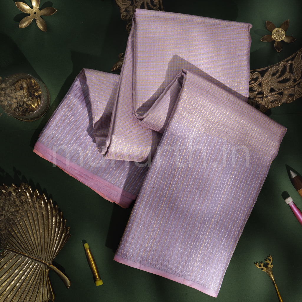 Lavender Pure Kanjivaram Silk Saree
