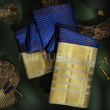 Load image into Gallery viewer, Violet Pure Kanjivaram Silk Saree with Light Elaichi
