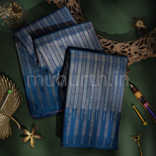 Load image into Gallery viewer, Dark Sapphire Blue Pure Kanjivaram Silk Saree
