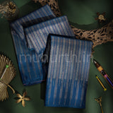 Dark Sapphire Blue Pure Kanjivaram Silk Saree