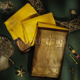Golden Mustard Pure Kanjivaram Silk Saree with Pakku