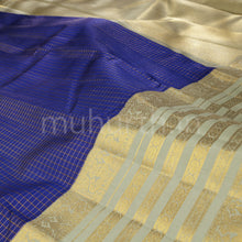 Load image into Gallery viewer, Violet Pure Kanjivaram Silk Saree with Light Elaichi