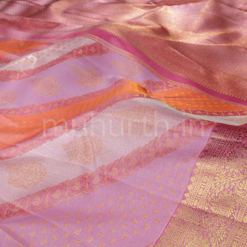 Peach Pure Rangkat Kanjivaram Silk Saree