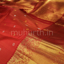 Load image into Gallery viewer, Red Pure Kanjivaram Silk Saree