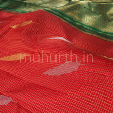 Load image into Gallery viewer, Bright Red Pure Kanjivaram Silk Saree