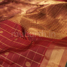 Load image into Gallery viewer, Brown Pure Kanjivaram Silk Saree
