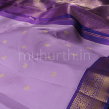 Load image into Gallery viewer, Lavender Pure Zari Kanjivaram Silk Saree with Meenakshi Violet