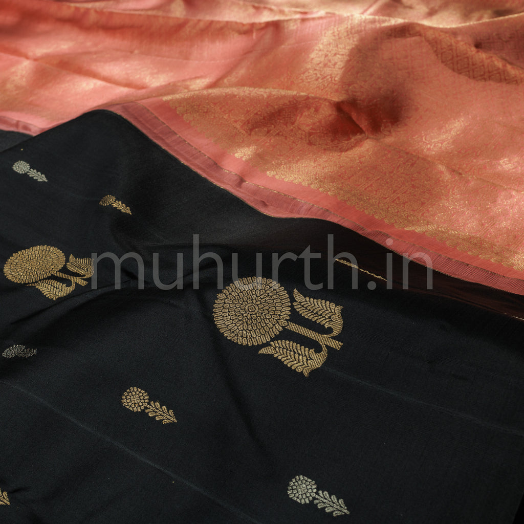 Black Pure Kanjivaram Silk Saree