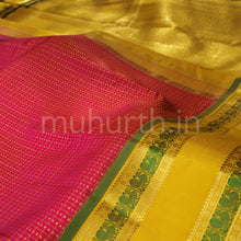 Load image into Gallery viewer, Rose Pure Zari Kanjivaram Silk Saree with Golden Mustard