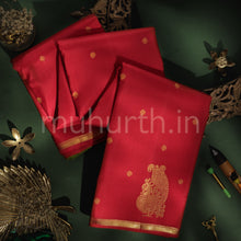 Load image into Gallery viewer, Red Pure Zari Kanjivaram Silk Saree