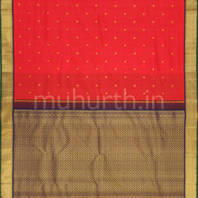 Load image into Gallery viewer, Red Pure Kanjivaram Silk Saree with Vijaya