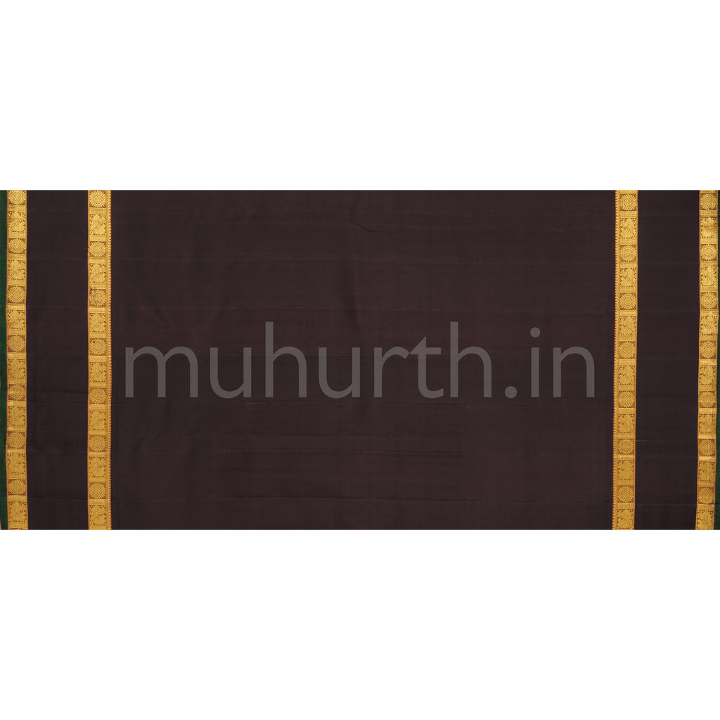 Mustard Pure Zari Kanjivaram Silk Saree with Pakku