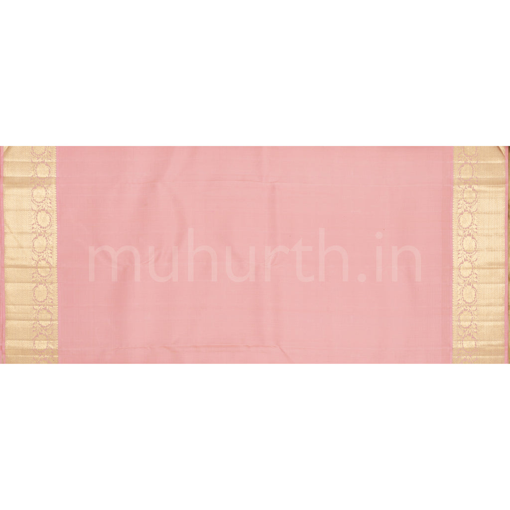 Red Pure Kanjivaram Silk Saree with Peach