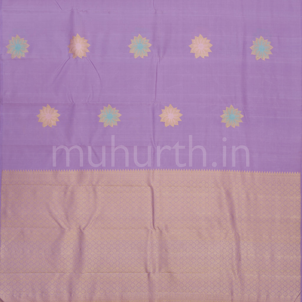 Lavender Pure Kanjivaram Silk Saree