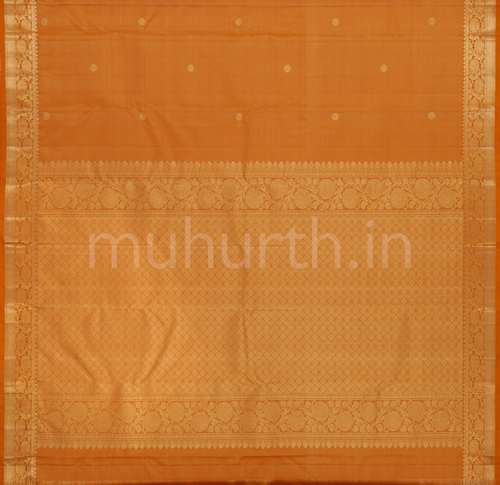 Mustard Vaira-Oosi Pure Kanjivaram Silk Saree