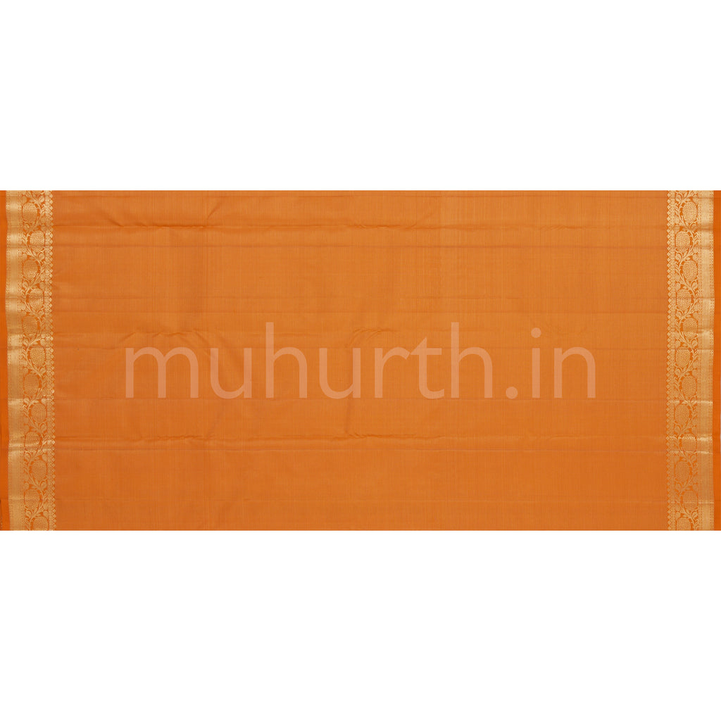 Mustard Vaira-Oosi Pure Kanjivaram Silk Saree