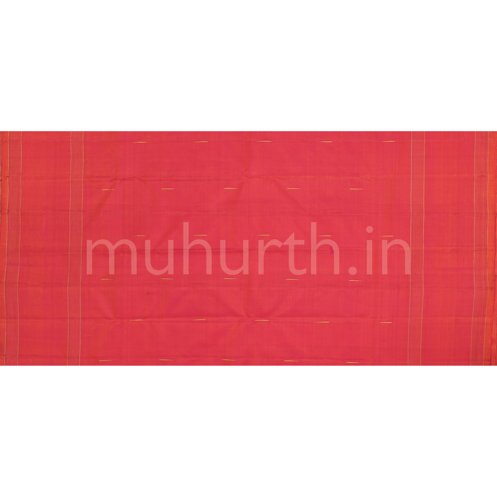 Rose Orange Pure Zari Kanjivaram Silk Saree