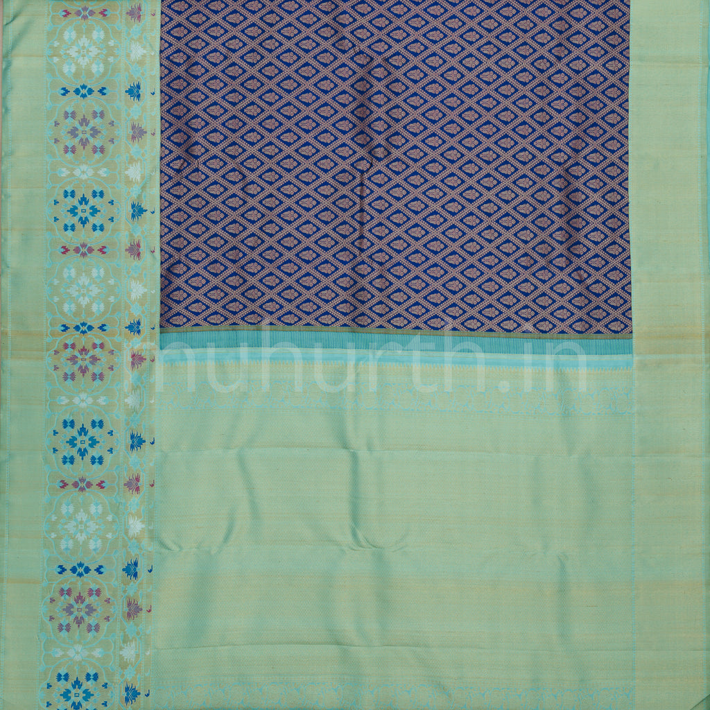 Vijaya Pure Kanjivaram Silk Saree with Ananda Blue