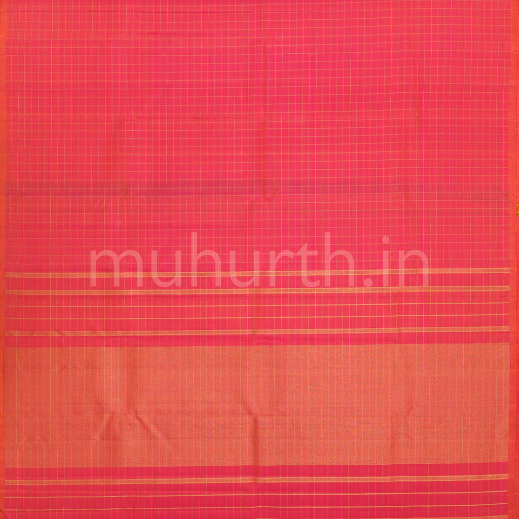 Rose Orange Pure Zari Kanjivaram Silk Saree