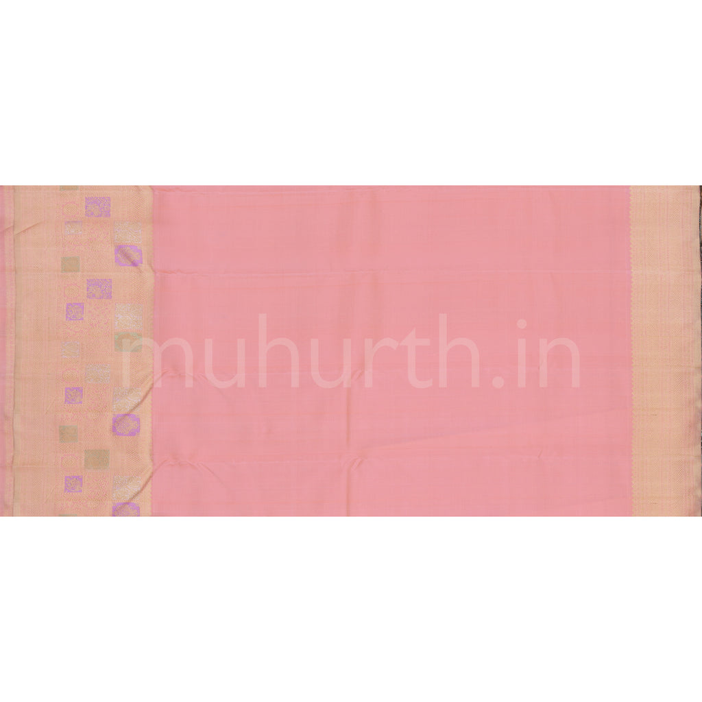 Pakku Pure Kanjivaram Silk Saree with Peach