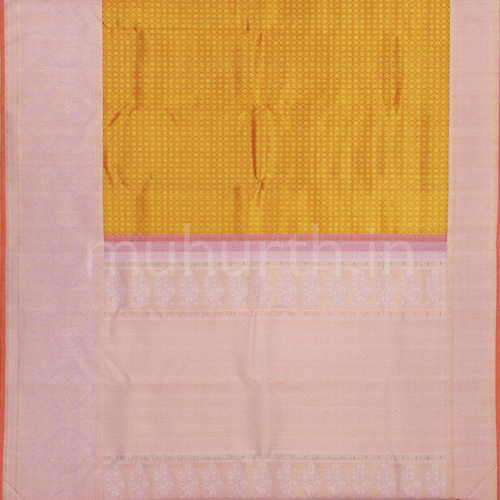 Red Tissue Pure Kanjivaram Silk Saree with Baby Peach