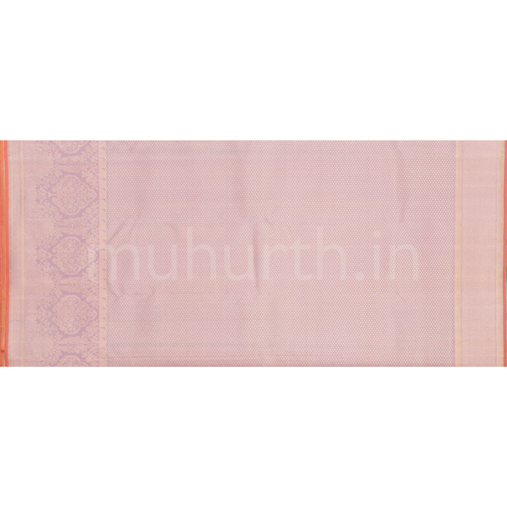 Red Tissue Pure Kanjivaram Silk Saree with Baby Peach