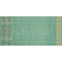 Load image into Gallery viewer, Gold Organza Tissue Pure Kanjivaram Silk Saree with Green