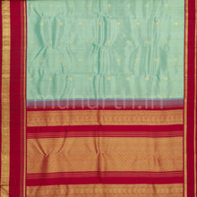 Load image into Gallery viewer, Ananda Blue Organza Tissue Pure Kanjivaram Silk Saree with Maroon