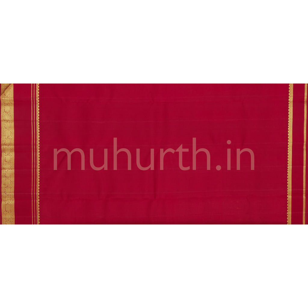 Ananda Blue Organza Tissue Pure Kanjivaram Silk Saree with Maroon