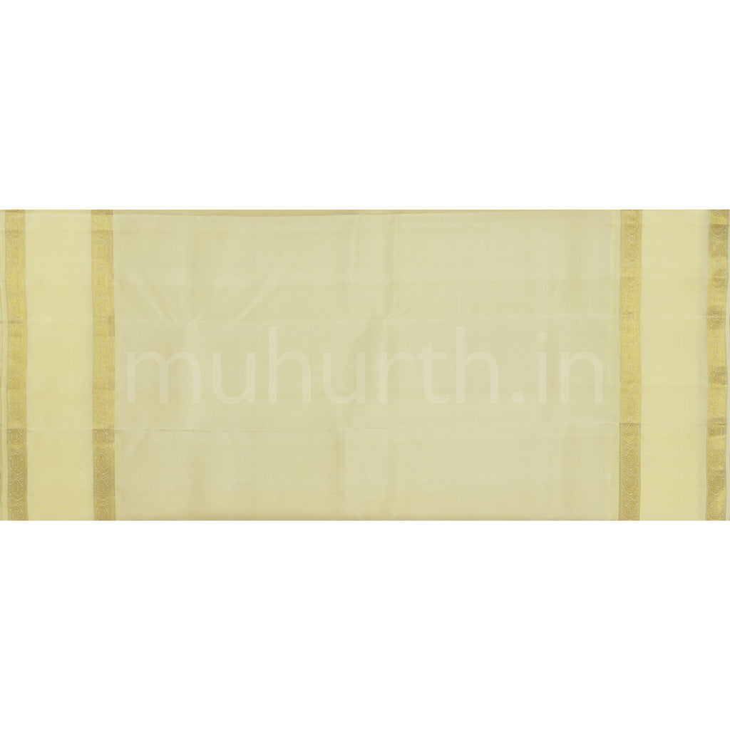 Red Pure Zari Kanjivaram Silk Saree with Cream