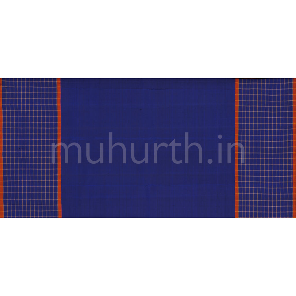 Off-White Pure Zari Kanjivaram Silk Saree with Violet