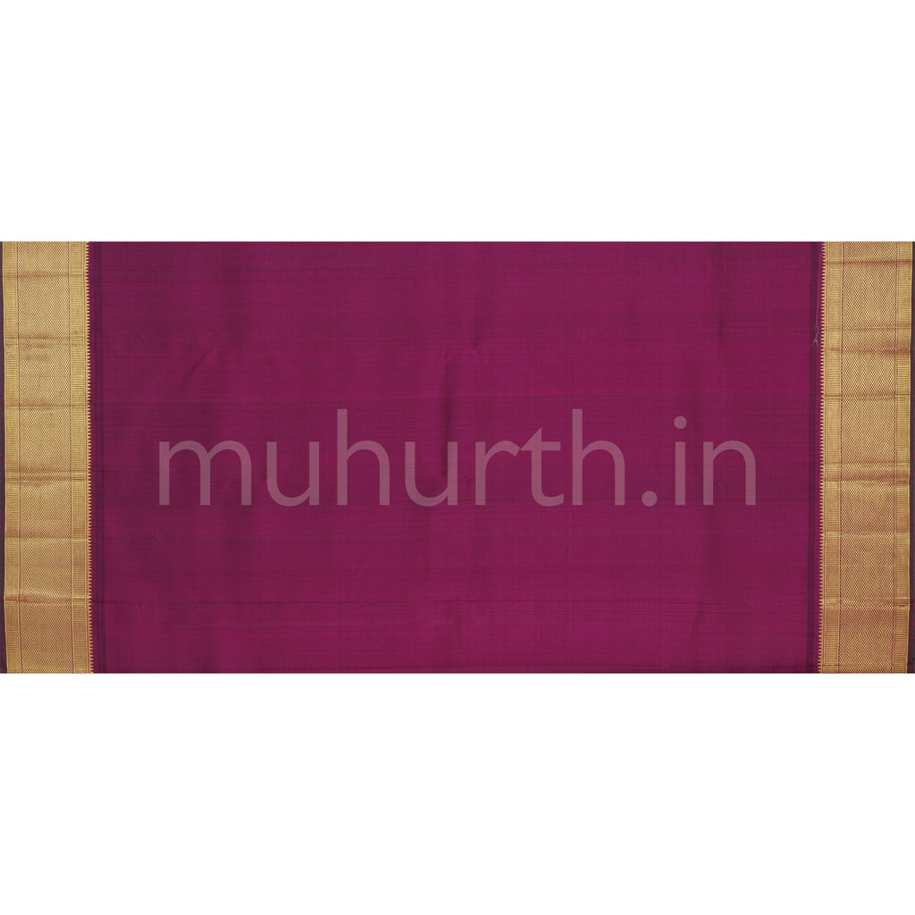 Light Pink Pure Kanjivaram Silk Saree with Magenta