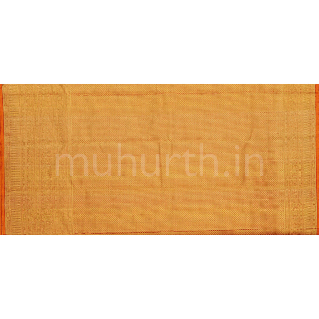 Orange Tissue Pure Kanjivaram Silk Saree