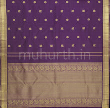 Load image into Gallery viewer, Dark Magenta Vaira-Oosi Pure Zari Kanjivaram Silk Saree