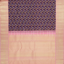 Load image into Gallery viewer, Magenta Pure Kanjivaram Silk Saree with Peach