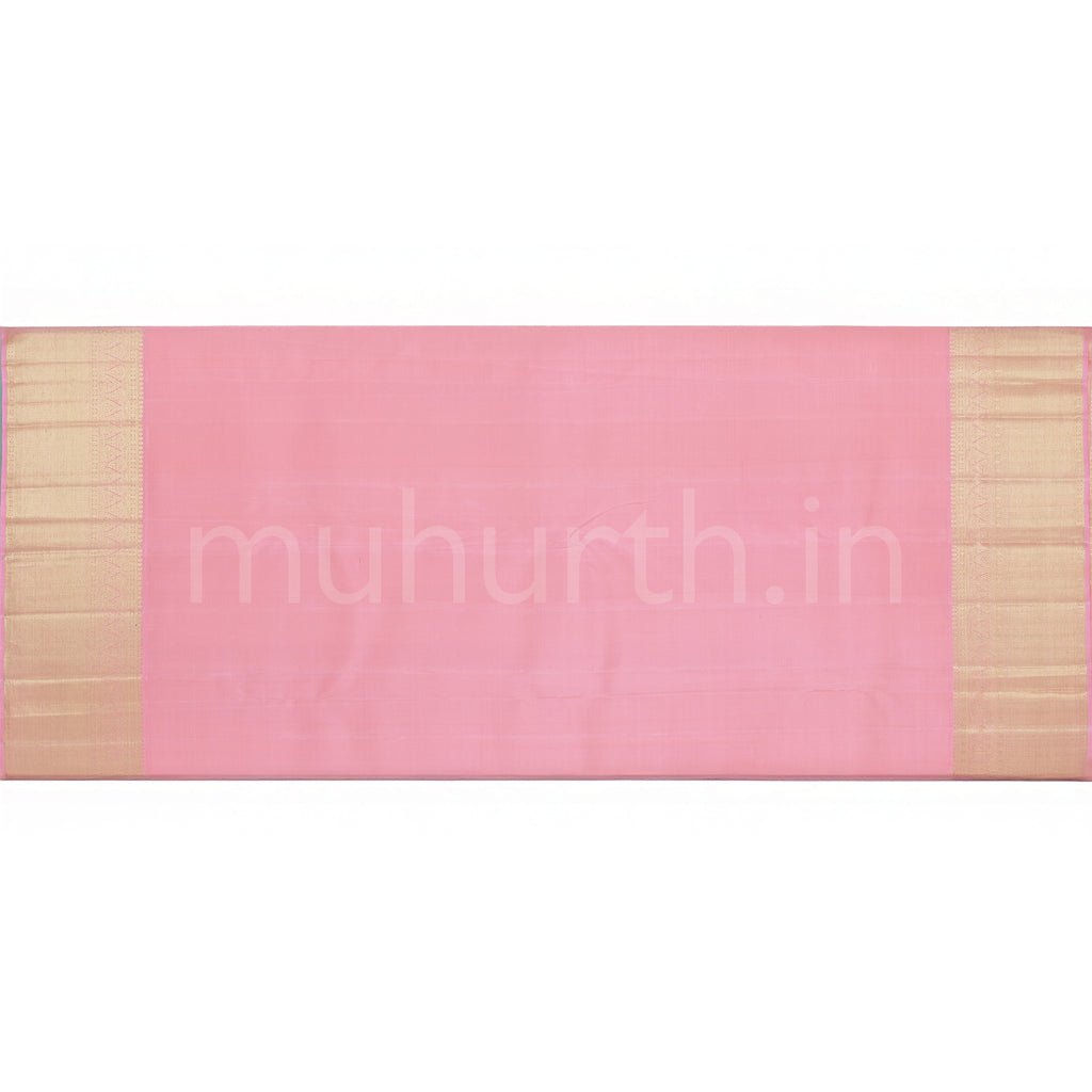 Magenta Pure Kanjivaram Silk Saree with Peach