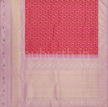Load image into Gallery viewer, Rose Red Pure Kanjivaram Silk Saree with Pink